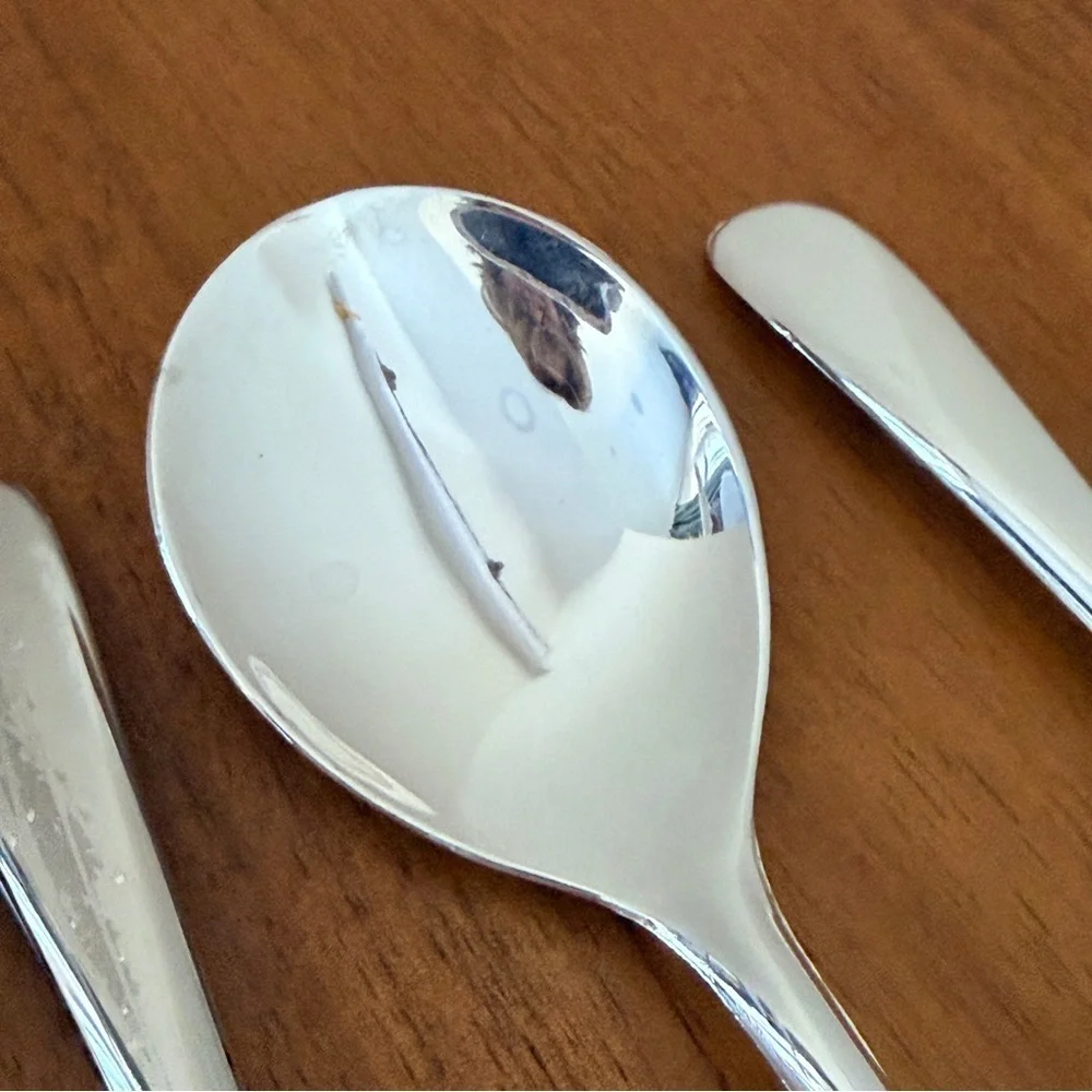 3 Sets Vintage Italy Silver Plate Utensils Salad Serving Fork & Spoon Buffet